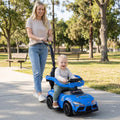 3-in-1 Toyota Licensed Foot-to-Floor Stroller Sliding Walking Toy-Blue - Blue - Push & Pedal Ride On Toys