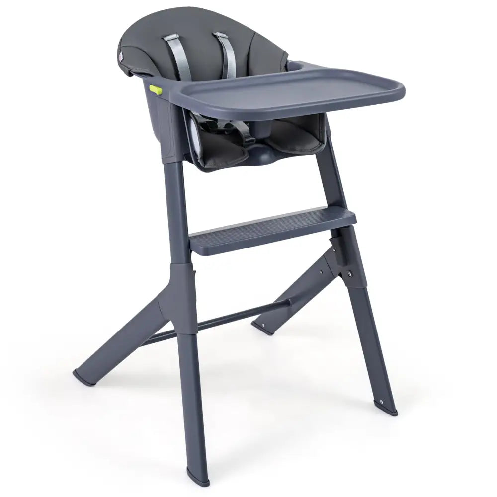 3-in-1 Washable Baby High Chair with Tray Footrest-Gray - Gray - High Chairs