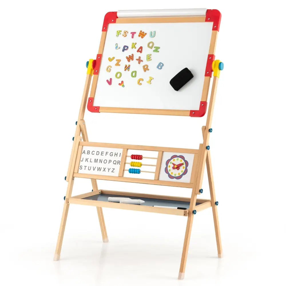 3-in-1 Wooden Art Easel for Kids with Drawing Paper Roll - Multicolor - Art Easels