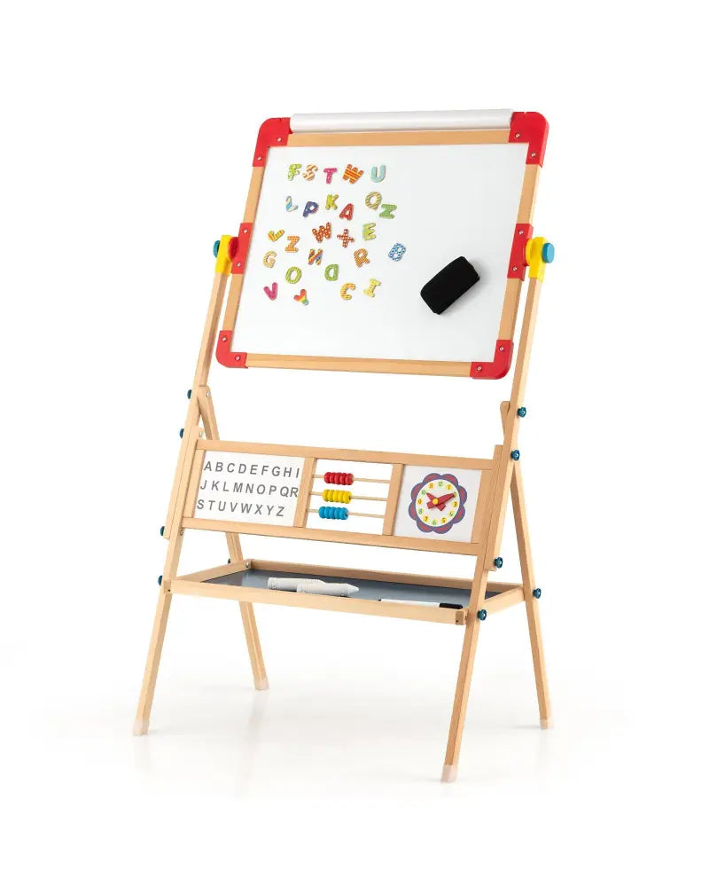 3-in-1 Wooden Art Easel for Kids with Drawing Paper Roll - Multicolor - Art Easels