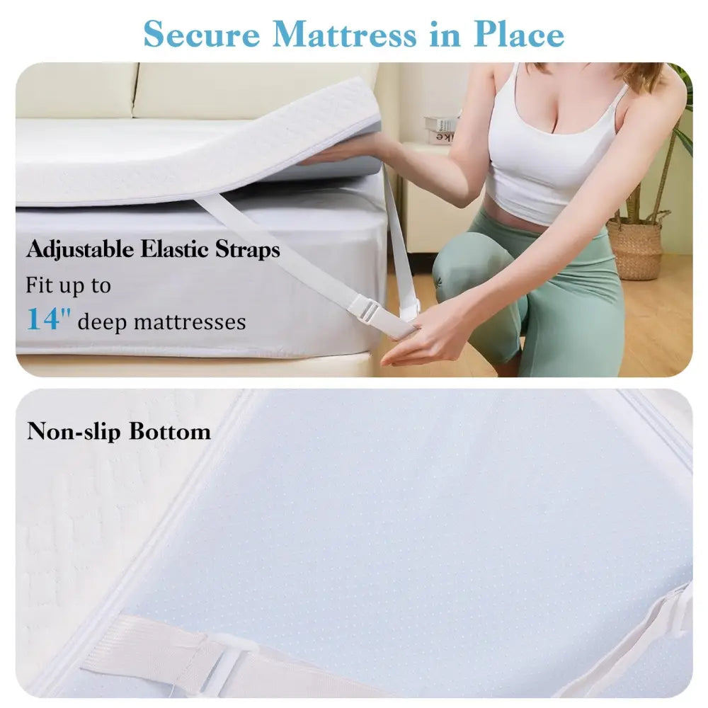 3 Inch Gel-Infused Memory Foam Mattress Topper with Removable Cover-King Size - White - Mattresses
