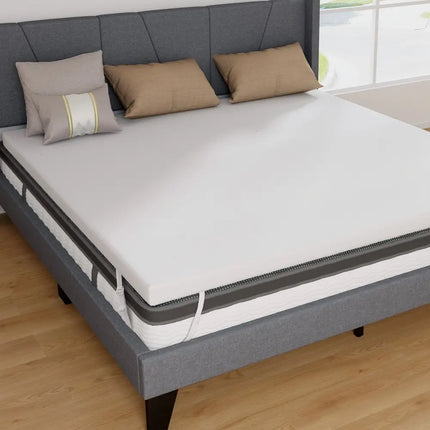 3 Inch Gel-Infused Memory Foam Mattress Topper with Removable Cover-King Size Costway