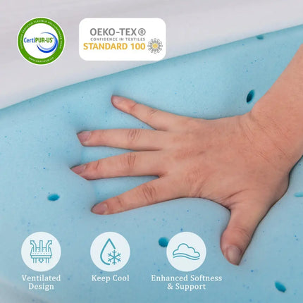 3 Inch Gel-Infused Memory Foam Mattress Topper with Removable Cover-Twin Size Costway