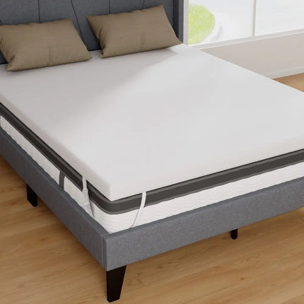3 Inch Gel-Infused Memory Foam Mattress Topper with Removable Cover-Queen Size Costway