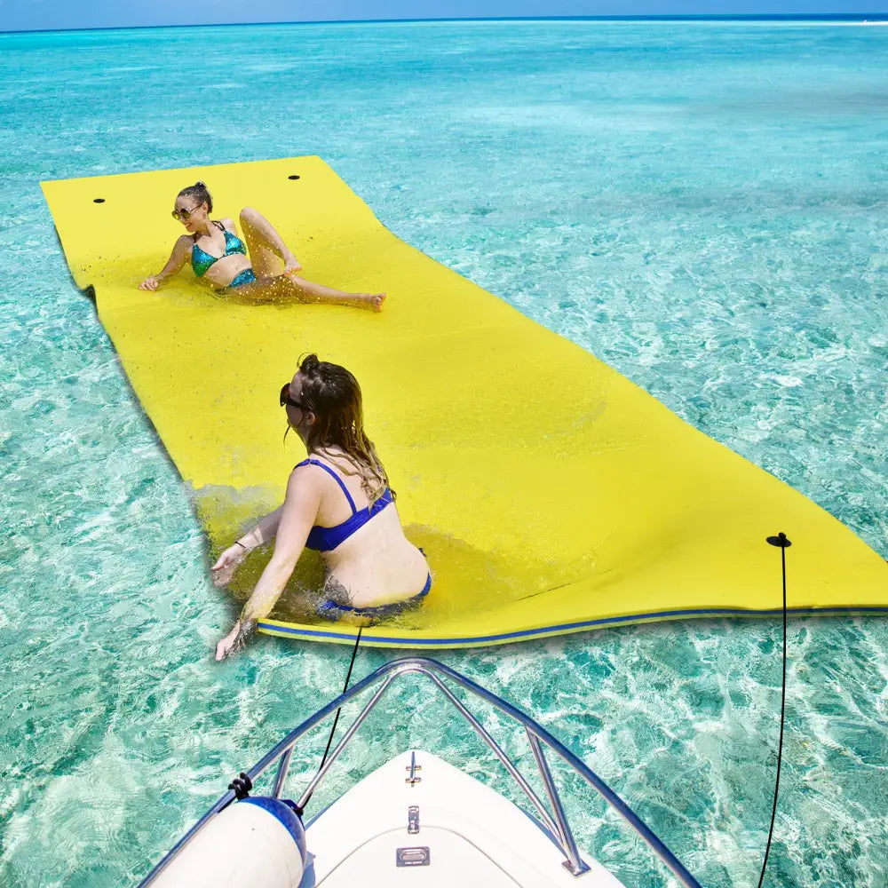 3 Layer Floating Water Pad Foam Mat-Yellow - Yellow - Swimming