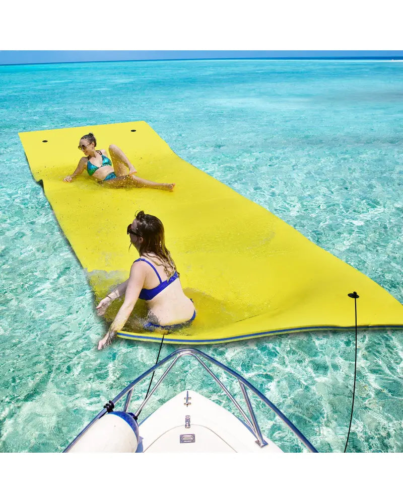 3 Layer Floating Water Pad Foam Mat-Yellow - Yellow - Swimming