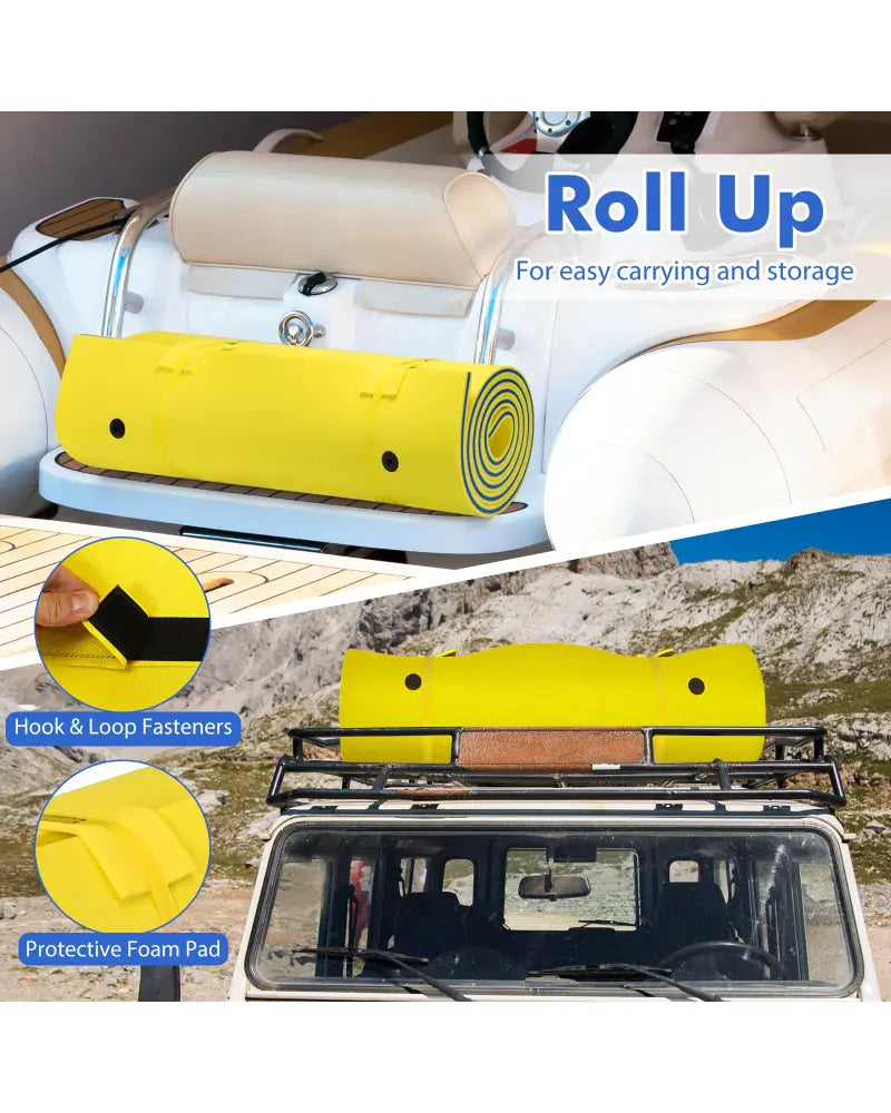 3 Layer Floating Water Pad Foam Mat-Yellow - Yellow - Swimming