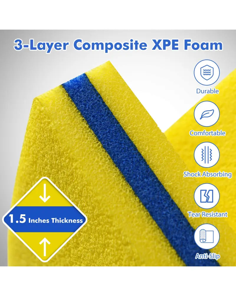 3 Layer Floating Water Pad Foam Mat-Yellow - Yellow - Swimming