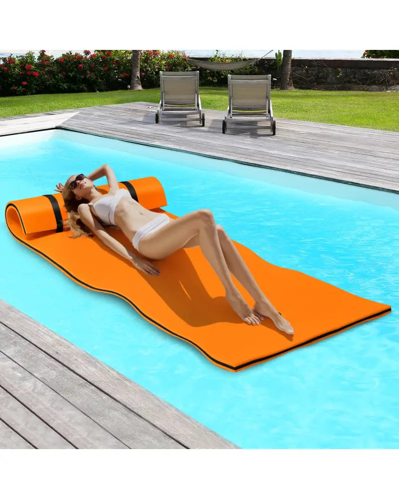 3-Layer Relaxing Tear-proof Water Mat-Orange - Orange - Swimming