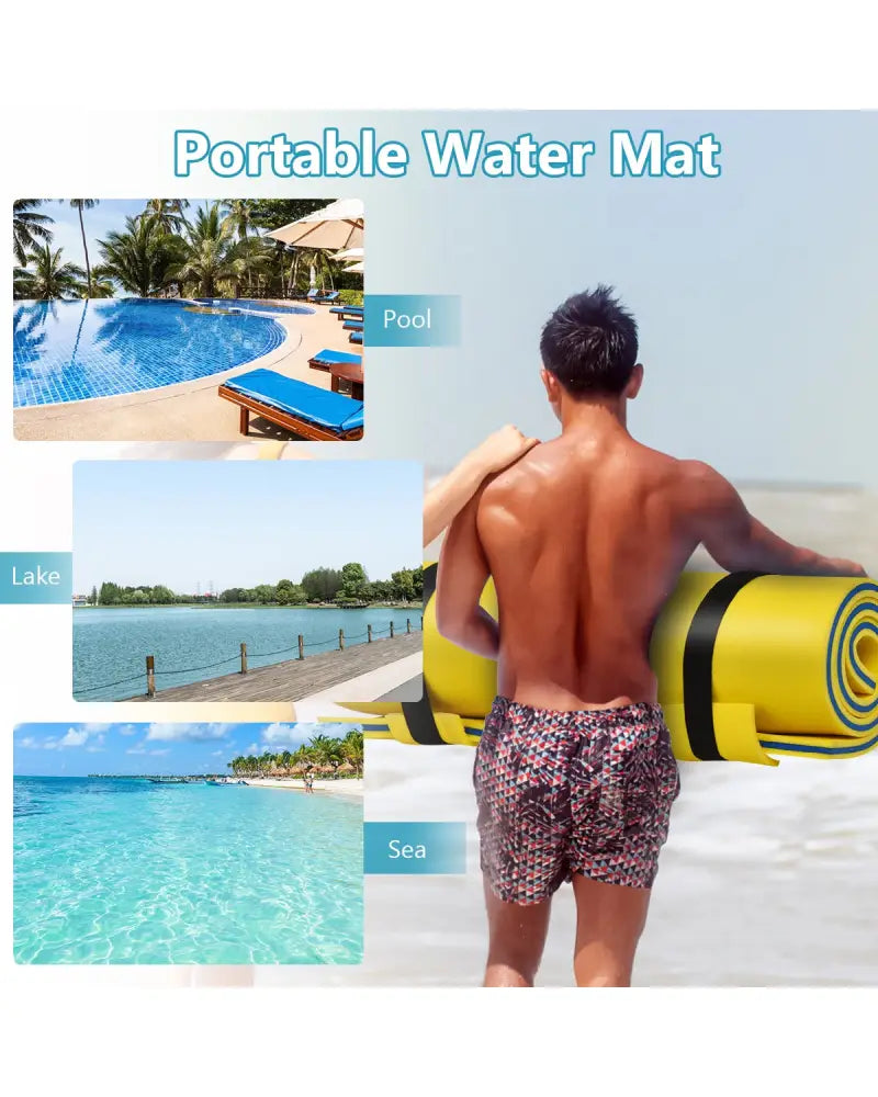 3-Layer Relaxing Tear-proof Water Mat-Yellow - Yellow - Swimming