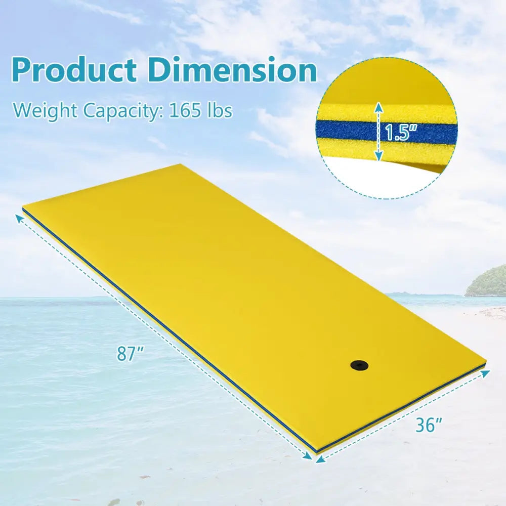 3-Layer Relaxing Tear-proof Water Mat-Yellow - Yellow - Swimming
