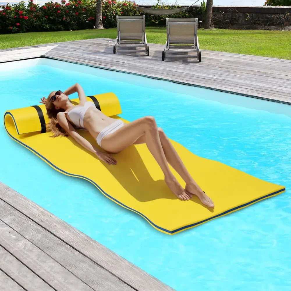 3-Layer Relaxing Tear-proof Water Mat-Yellow - Yellow - Swimming