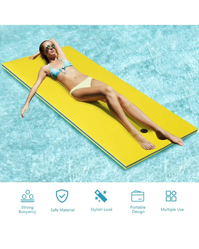 3-Layer Relaxing Tear-proof Water Mat-Yellow - Yellow - Swimming