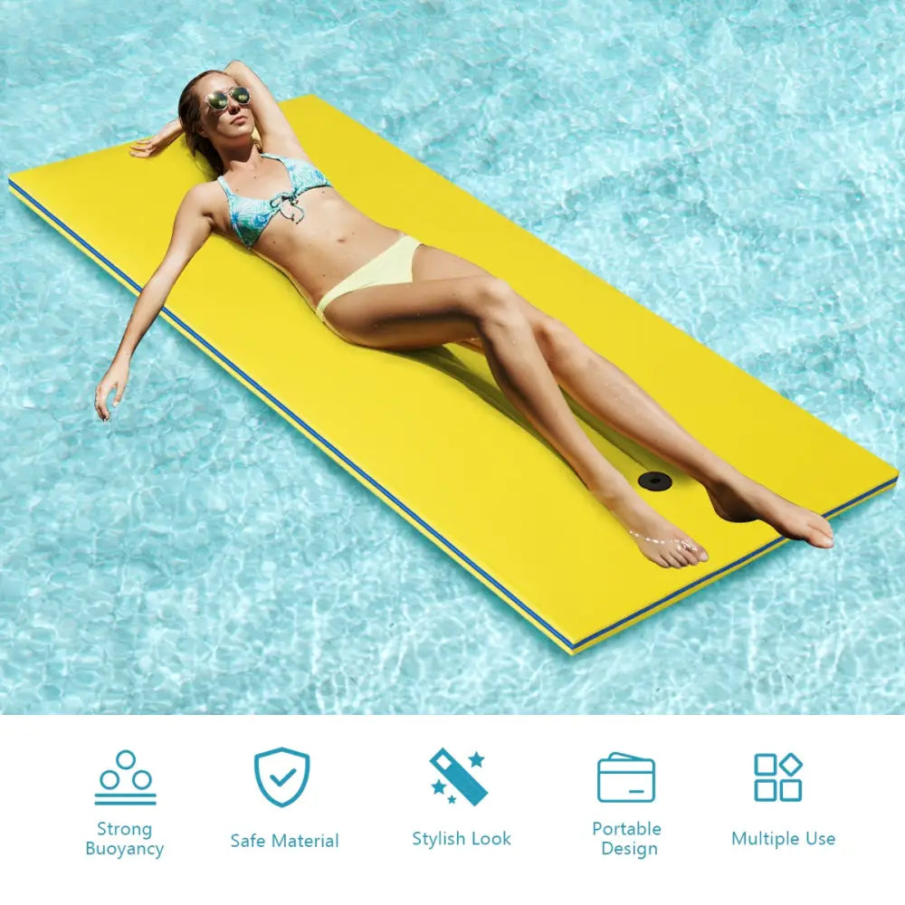3-Layer Relaxing Tear-proof Water Mat-Yellow - Yellow - Swimming