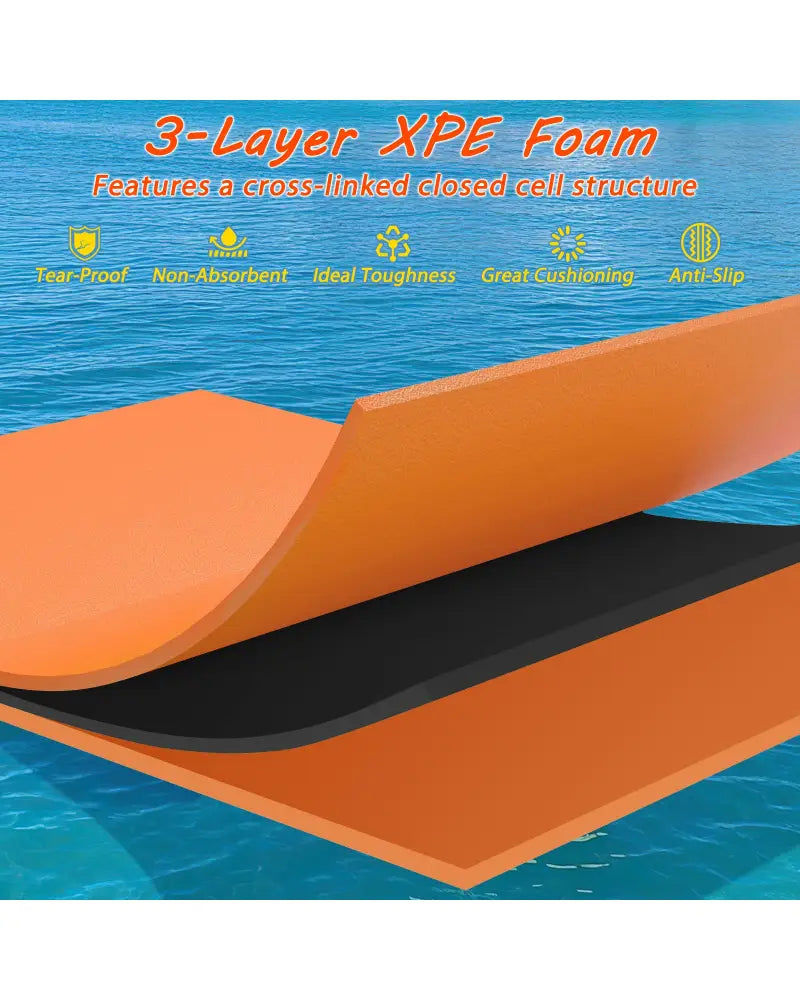 3-layer Tear-resistant Relaxing Foam Floating Pad-Orange - Orange - Swimming