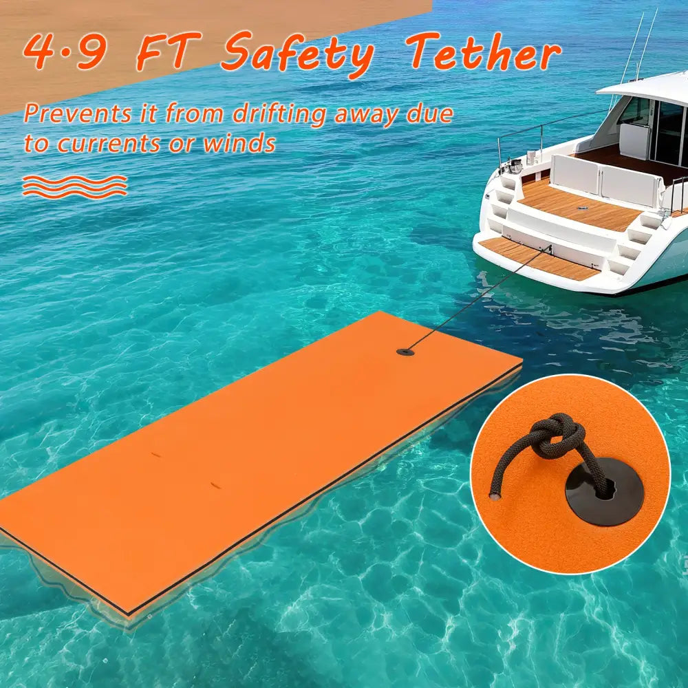 3-layer Tear-resistant Relaxing Foam Floating Pad-Orange - Orange - Swimming