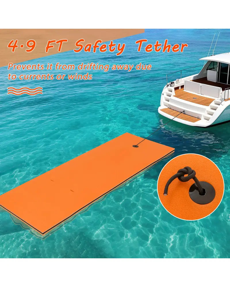 3-layer Tear-resistant Relaxing Foam Floating Pad-Orange - Orange - Swimming