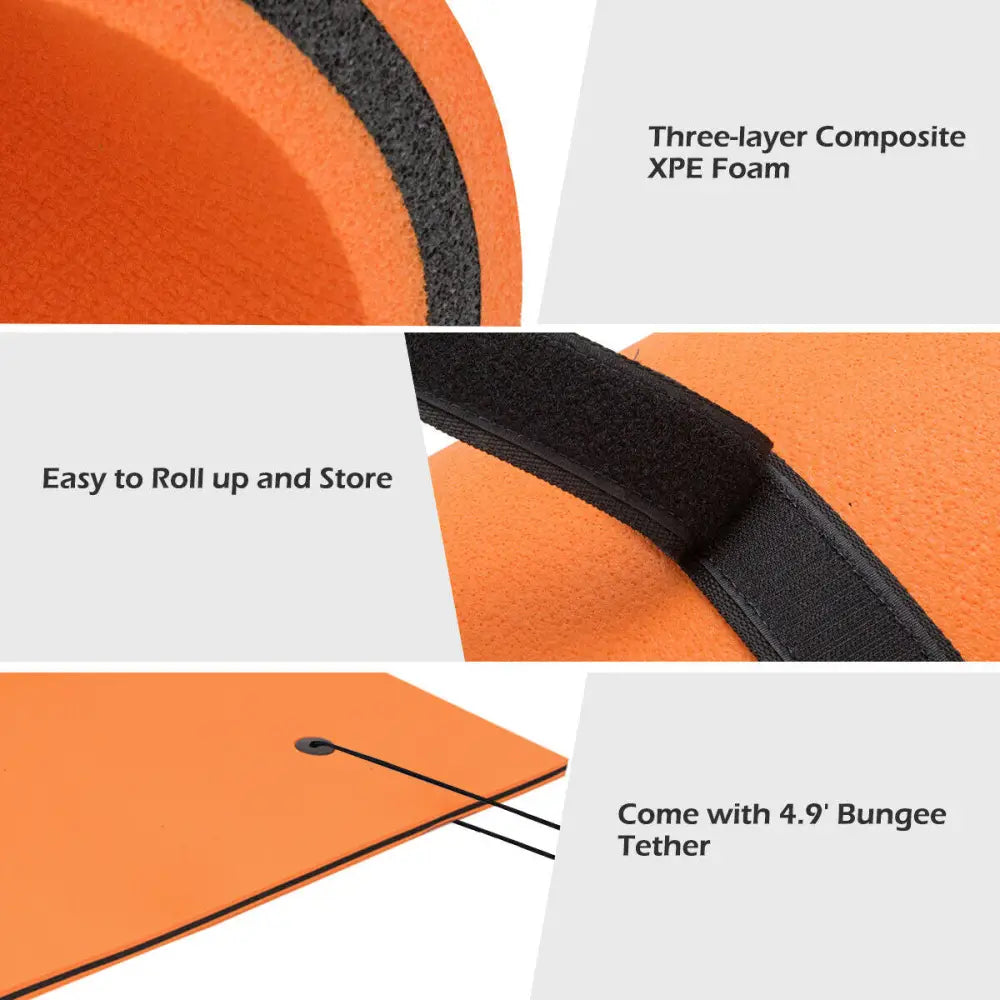 3 Layer Water Floating Pad for Recreation/Relaxing - Orange - Swimming