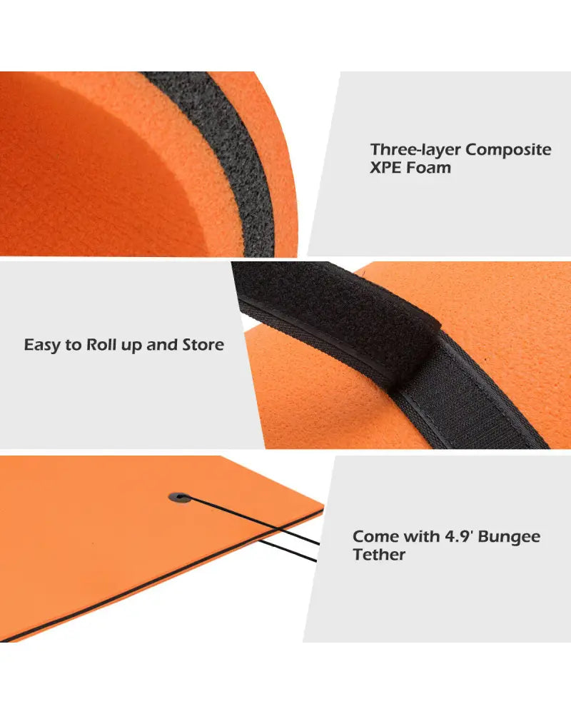 3 Layer Water Floating Pad for Recreation/Relaxing - Orange - Swimming
