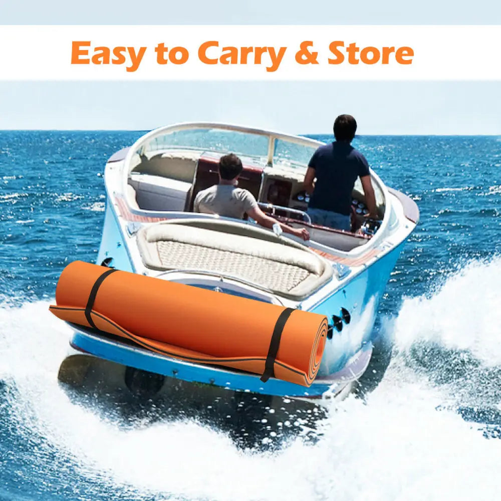 3 Layer Water Floating Pad for Recreation/Relaxing - Orange - Swimming