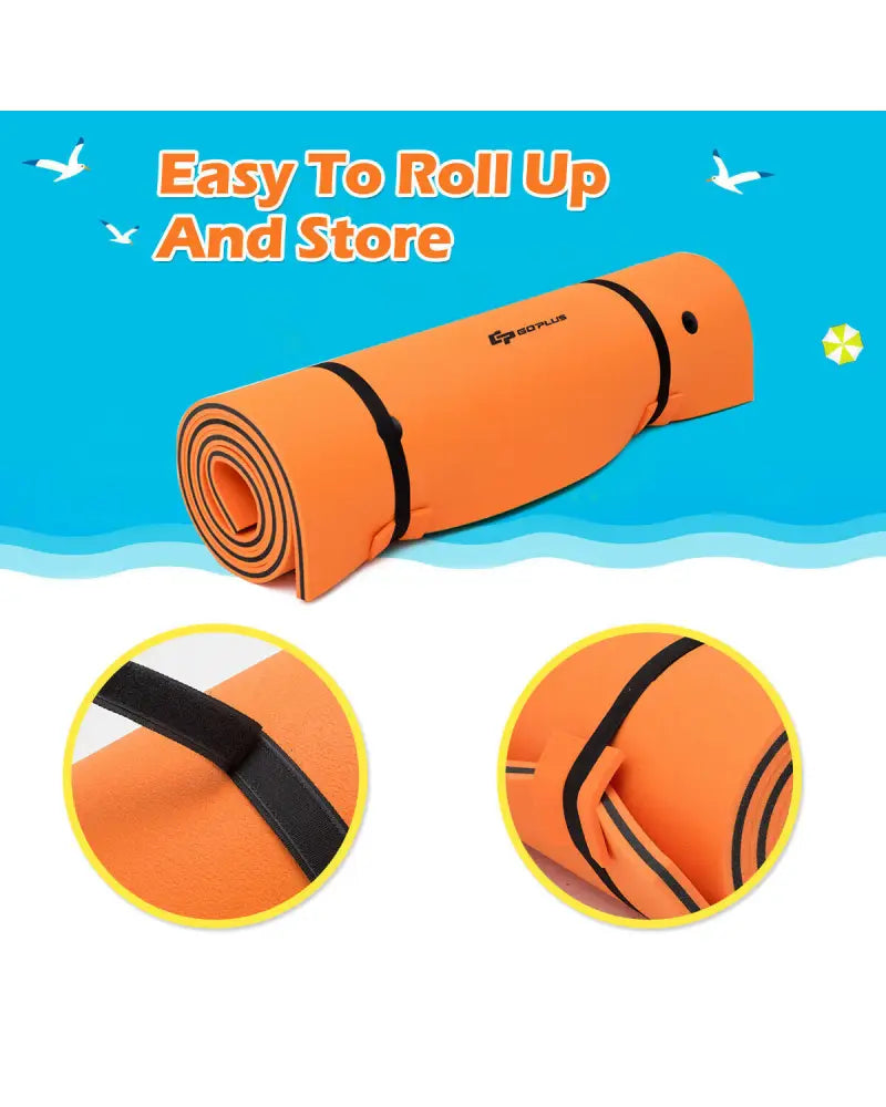 3 Layer Water Floating Pad for Recreation/Relaxing - Orange - Swimming