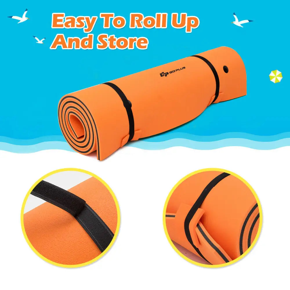 3 Layer Water Floating Pad for Recreation/Relaxing - Orange - Swimming