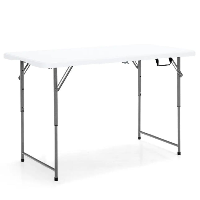 3-Level Height Adjustable Folding Table - White - Camping Furniture