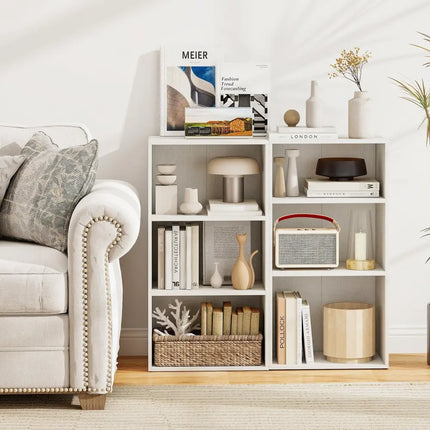 3 Open Shelf Bookcase Modern Storage Display Cabinet-White Costway