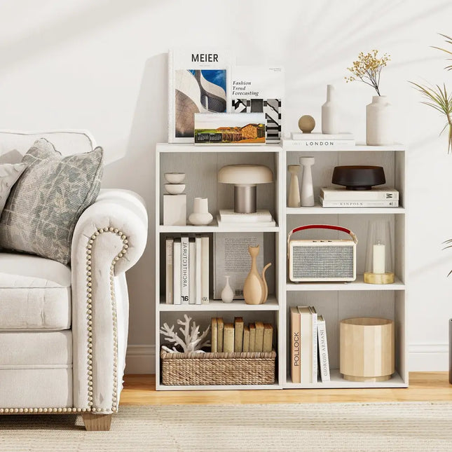 3 Open Shelf Bookcase Modern Storage Display Cabinet-White Costway