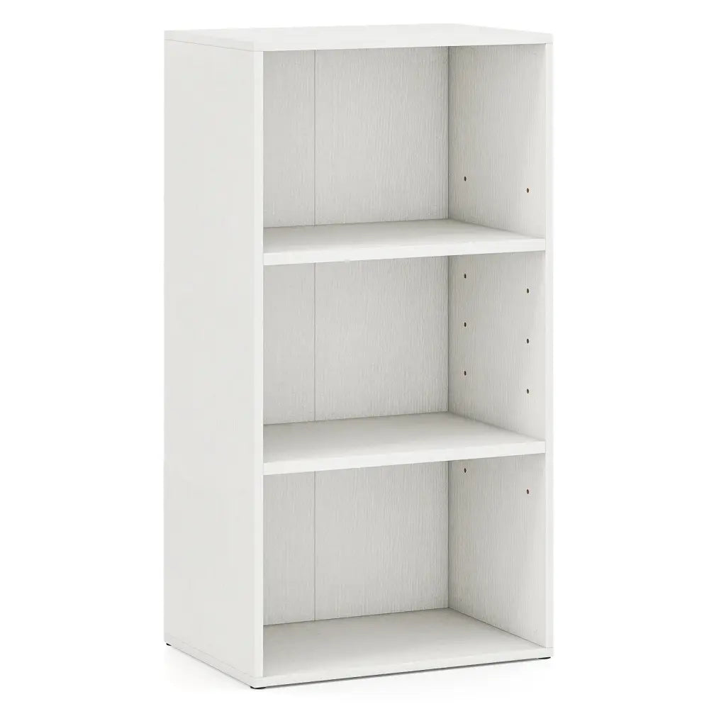 3 Open Shelf Bookcase Modern Storage Display Cabinet-White - White - Bookcases