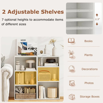 3 Open Shelf Bookcase Modern Storage Display Cabinet-White Costway