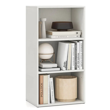 3 Open Shelf Bookcase Modern Storage Display Cabinet-White Costway