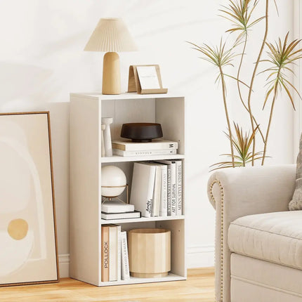 3 Open Shelf Bookcase Modern Storage Display Cabinet-White Costway
