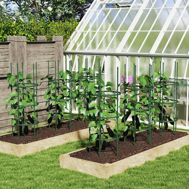 3 Pack 60 inch Adjustable Tall Plant Support Trellis for Climbing Plants - Green - Plant Supports