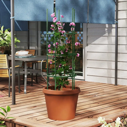 3 Pack 60 inch Adjustable Tall Plant Support Trellis for Climbing Plants - Green - Plant Supports