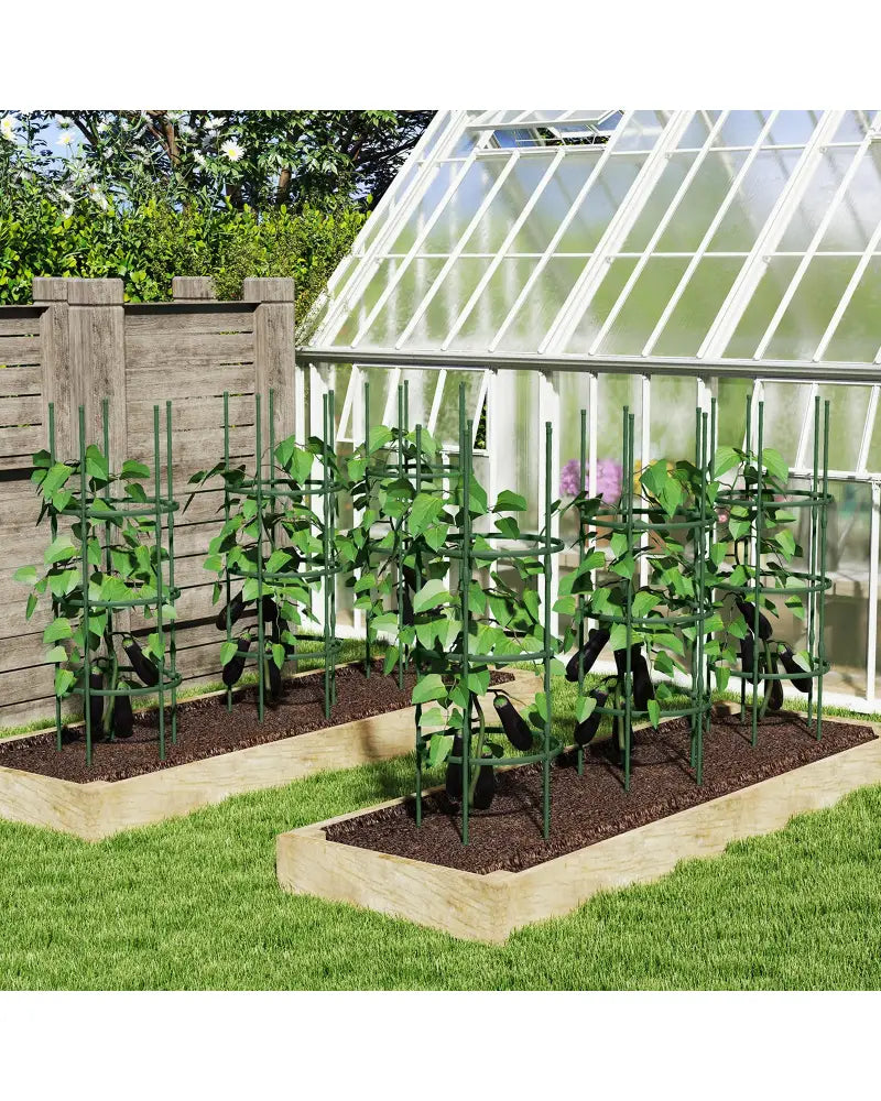 3 Pack 60 inch Adjustable Tall Plant Support Trellis for Climbing Plants - Green - Plant Supports