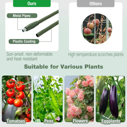 3 Pack 60 inch Adjustable Tall Plant Support Trellis for Climbing Plants - Green - Plant Supports