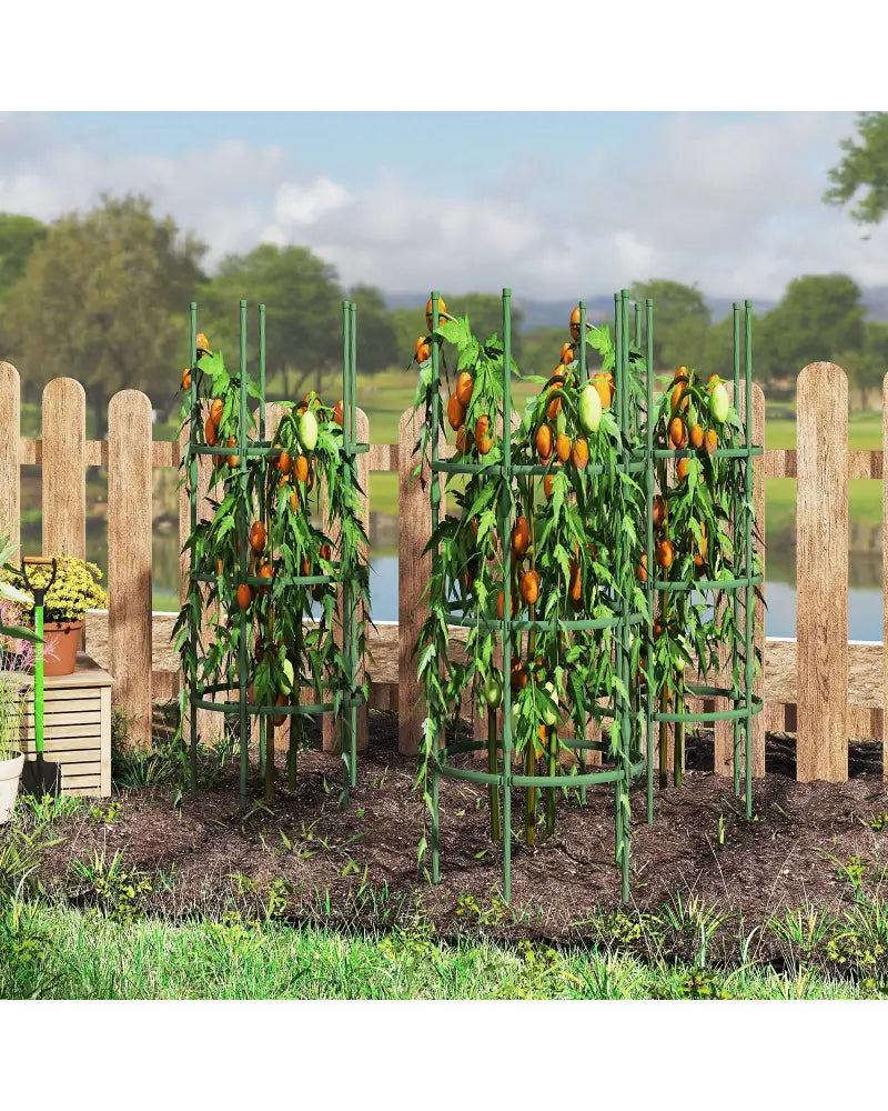 3 Pack 60 inch Adjustable Tall Plant Support Trellis for Climbing Plants - Green - Plant Supports