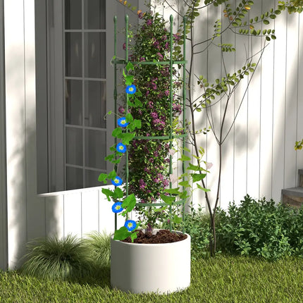 3-Pack Garden Trellis 40 Inch Tall Plant Support Stands with Clips and Ties-M - Green - Plant Supports