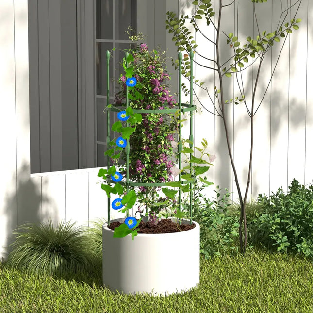 3-Pack Garden Trellis 60 Inch Tall Plant Support Stands with Clips and Ties-S - Green - Plant Supports