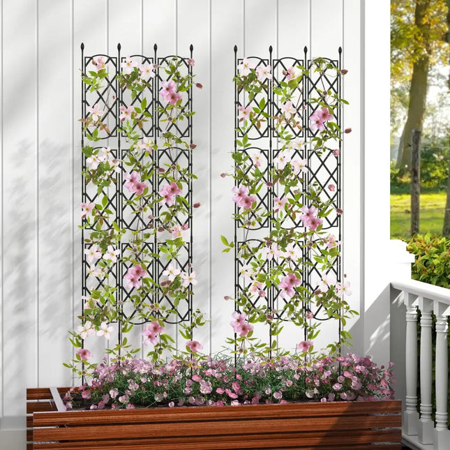 3-Pack Outdoor Plant Support Frame for Raised Garden Bed - Black - Plant Supports