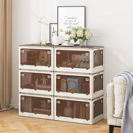 3-Pack Stackable Storage Bins with Lids with 5 Opening Ways-11.5 Gal Costway