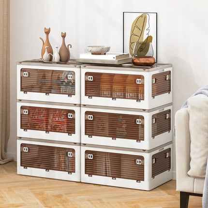3-Pack Stackable Storage Bins with Lids with 5 Opening Ways-8 Gal Costway