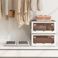 3-Pack Stackable Storage Bins with Lids with 5 Opening Ways-8 Gal - White - Cabinets & Chests