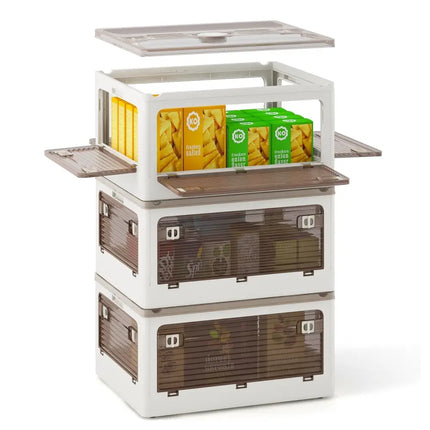 3-Pack Stackable Storage Bins with Lids with 5 Opening Ways-8 Gal Costway