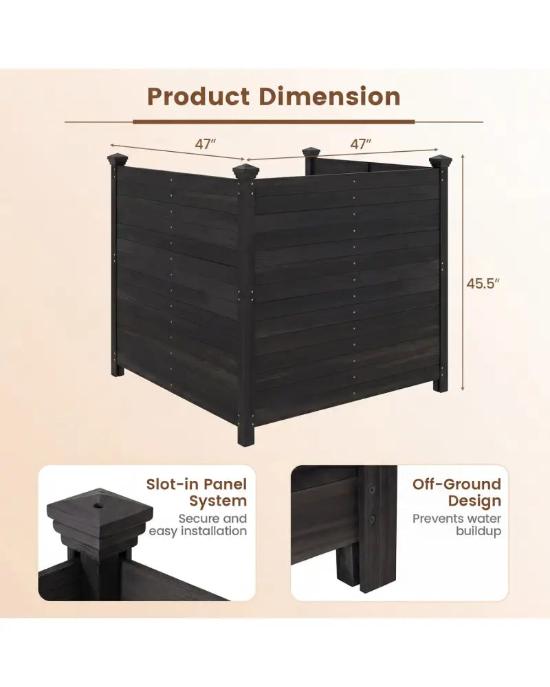 3-Panel Outdoor Privacy Air Conditioner Fence for Outside-Black - Black - Outdoor Privacy Screens