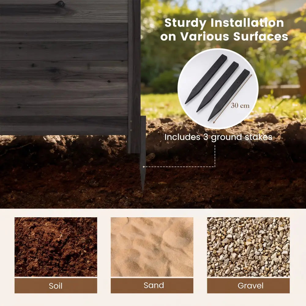 3-Panel Outdoor Privacy Air Conditioner Fence for Outside-Black - Black - Outdoor Privacy Screens