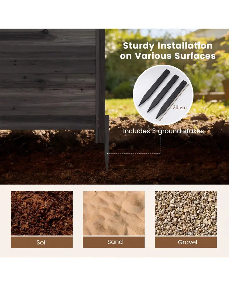 3-Panel Outdoor Privacy Air Conditioner Fence for Outside-Black - Black - Outdoor Privacy Screens