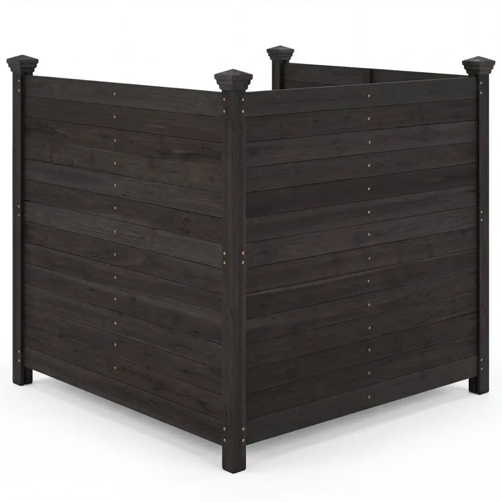 3-Panel Outdoor Privacy Air Conditioner Fence for Outside-Black - Black - Outdoor Privacy Screens
