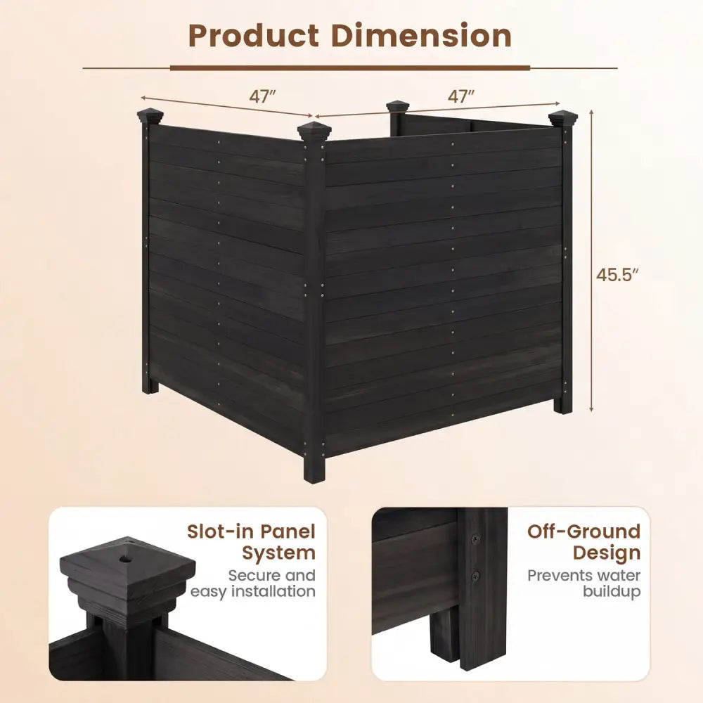 3-Panel Outdoor Privacy Air Conditioner Fence for Outside-Black - Black - Outdoor Privacy Screens